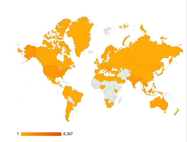 JFDIAsia visitors by country map