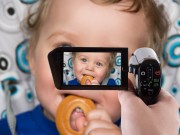 baby boy recording to camcorder